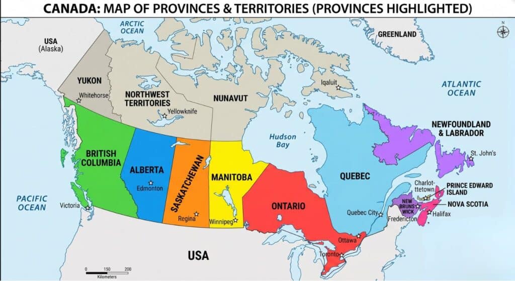 Canada provinces truck driver jobs map